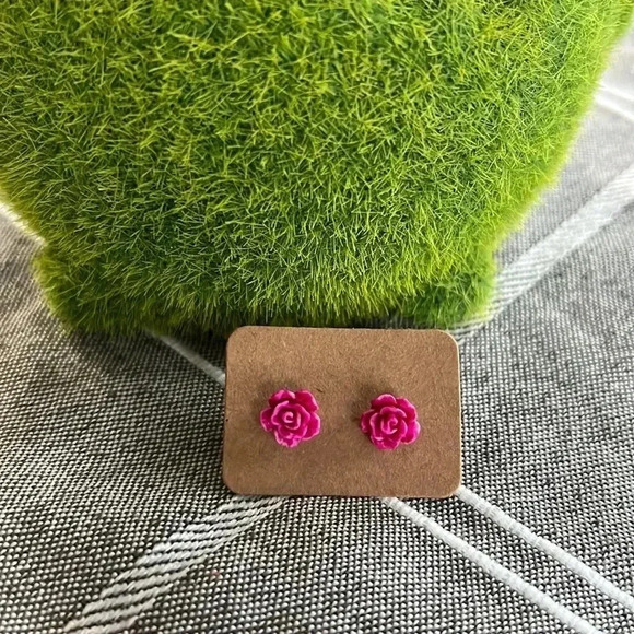 New handmade  by jax flower earrings - Picture 1 of 2